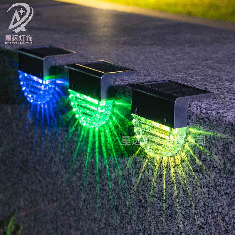 Cross-border Explosions Solar Staircase Lights Outdoor Waterproof LED Light Control Step Lights Courtyard Landscape Decorative Step Lights