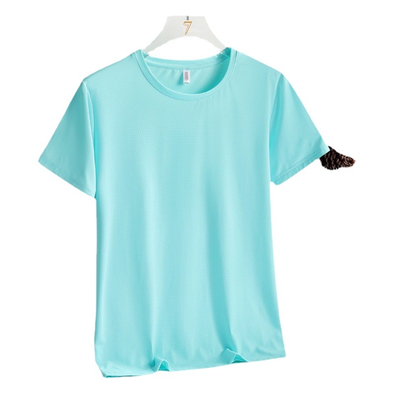 Cross-Border Couple's Ice Silk T-Shirt Women's Summer Sports T-Shirt Sports Short-Sleeved Men's Factory Direct Sales Quick-Drying Top