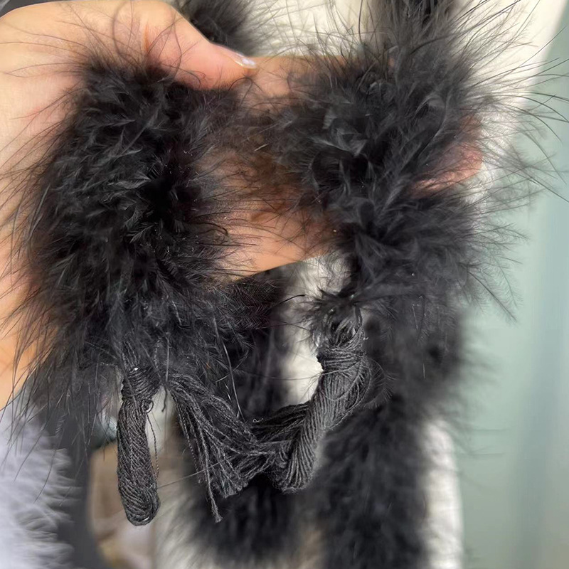 Picture of New products wholesale full fluffy feather strips Turkey wool strips wedding festival jewelry clothing luggage decorative feathers 2 meters 1