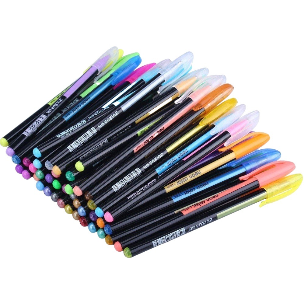 Flash pen set metal pen 12/18/24/48 color highlighter children's color pen watercolor DIY graffiti brush