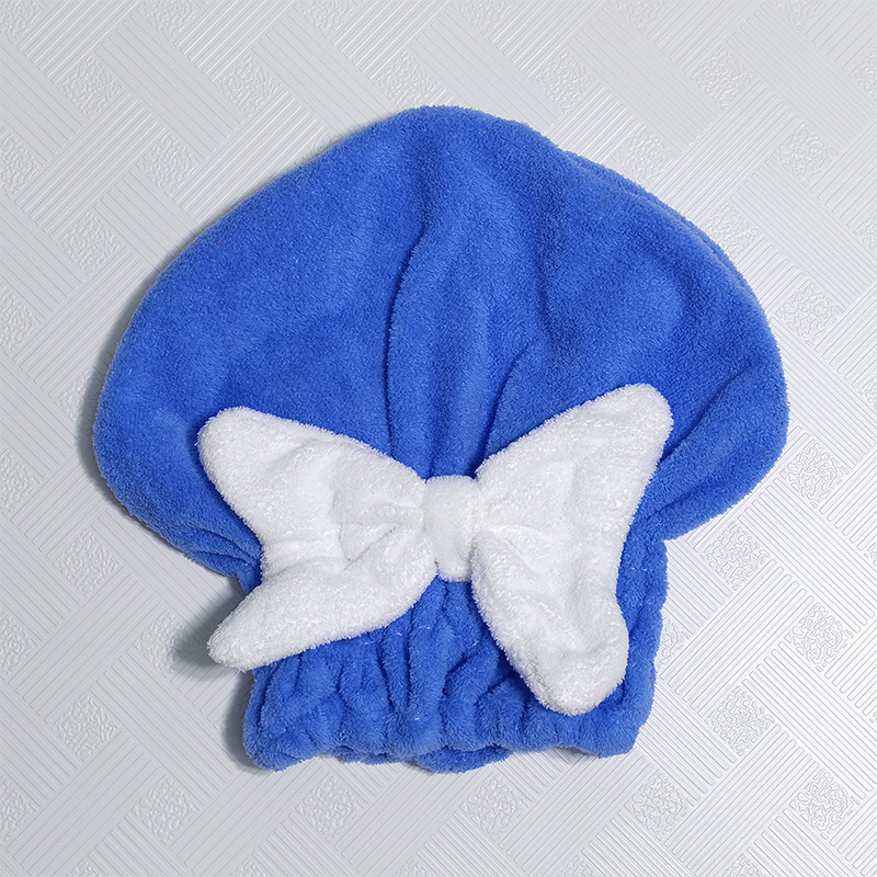 Picture of Cross-border Double-layer Thickened Shower Cap Women's Water Absorbent Quick-drying Cap Coral Fleece Hair Dried Towel Towel Wash Headband Hair Dried Cap