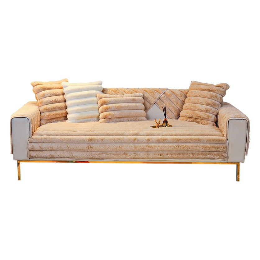 Rabbit Fur Plush Sofa Cushion Winter Thickened Sofa Cover 2025 New Plush Seat Cushion Sofa Cover Cloth Home Decor