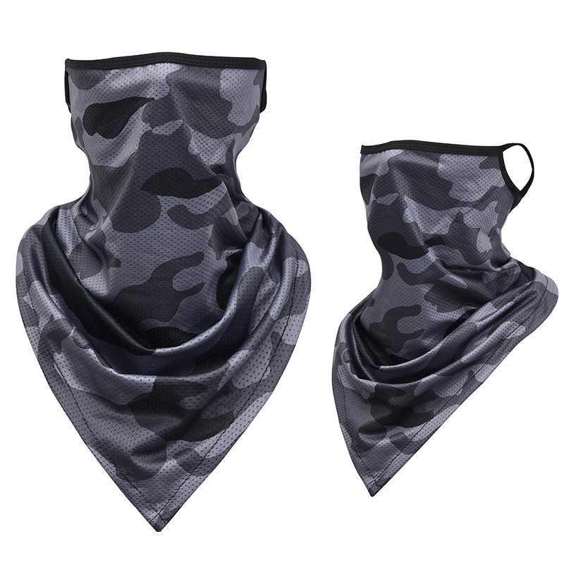 Picture of Ice Silk Ear Hanging Mask Triangle Towel Neck Set Mesh Sunscreen Outdoor Riding Fishing Windproof Scarf Men's and Women's Face Towel Summer
