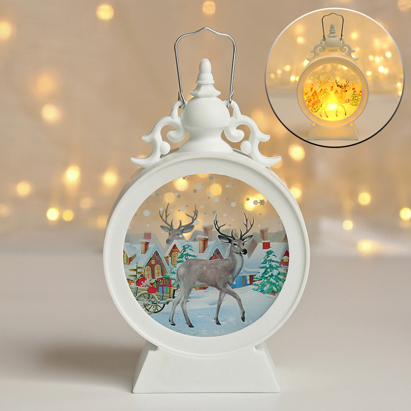 Picture of Cross-border Christmas decorations wind lamp LED retro portable lamp Christmas gift lighting scene layout ornaments