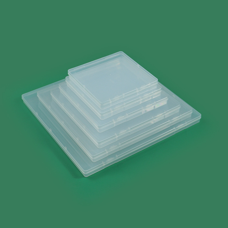 Transparent square plastic box parts jewelry storage box flat stationery box empty box Ma Yasun wholesale