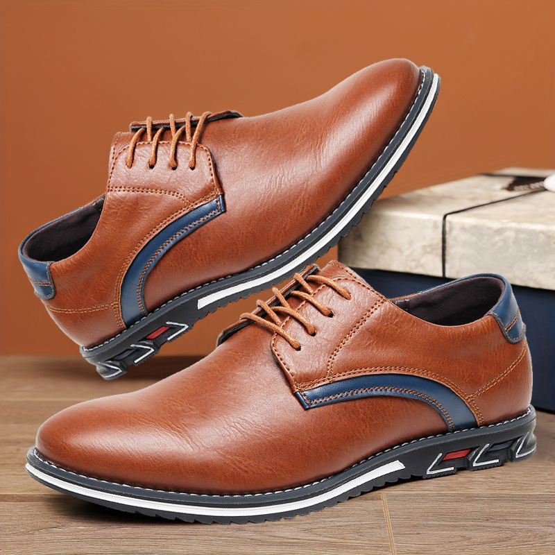 Cross-border Shoes Men's Shoes All-match Casual Shoes Men's Spring Wenzhou Leather Shoes Men's High-end British Style Retro Single-layer Shoes Men