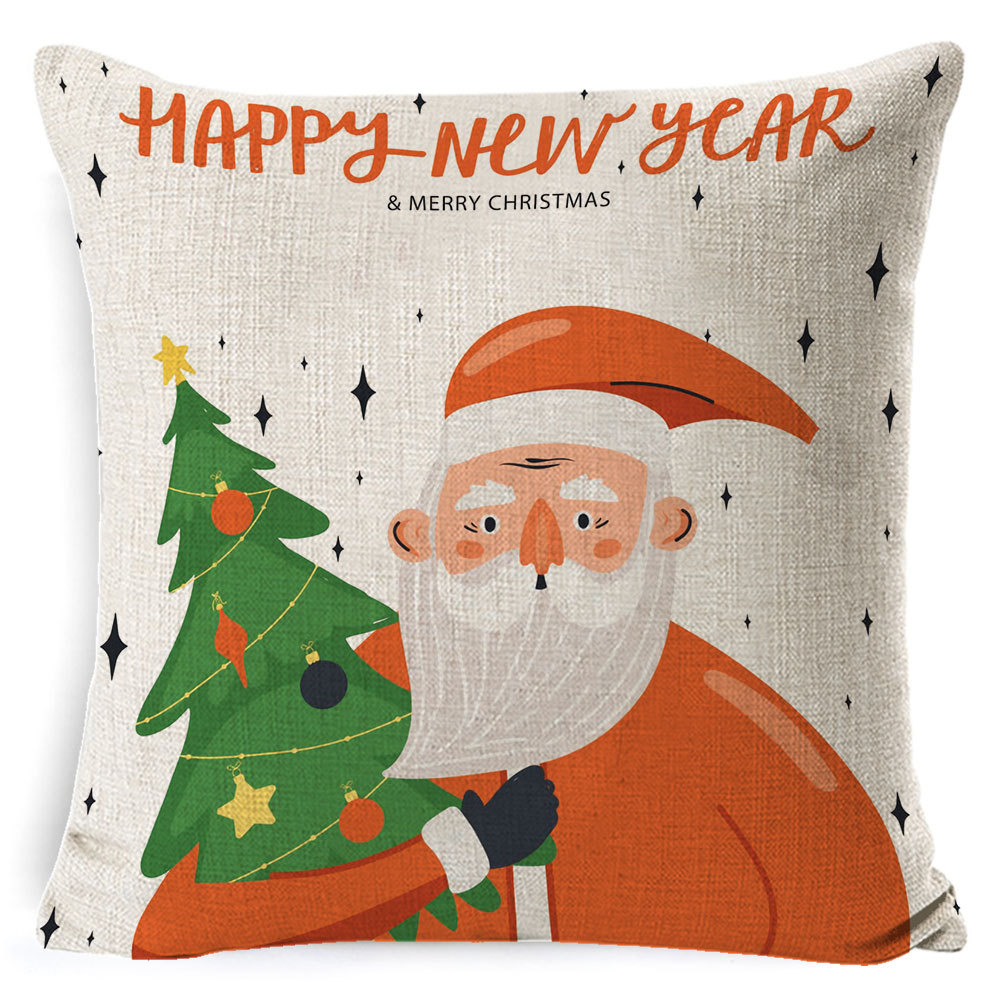 Picture of Christmas Pillow Case Linen Super Soft Peach Leather Printed New Amazon Household Products Cushion Pillow Case Custom