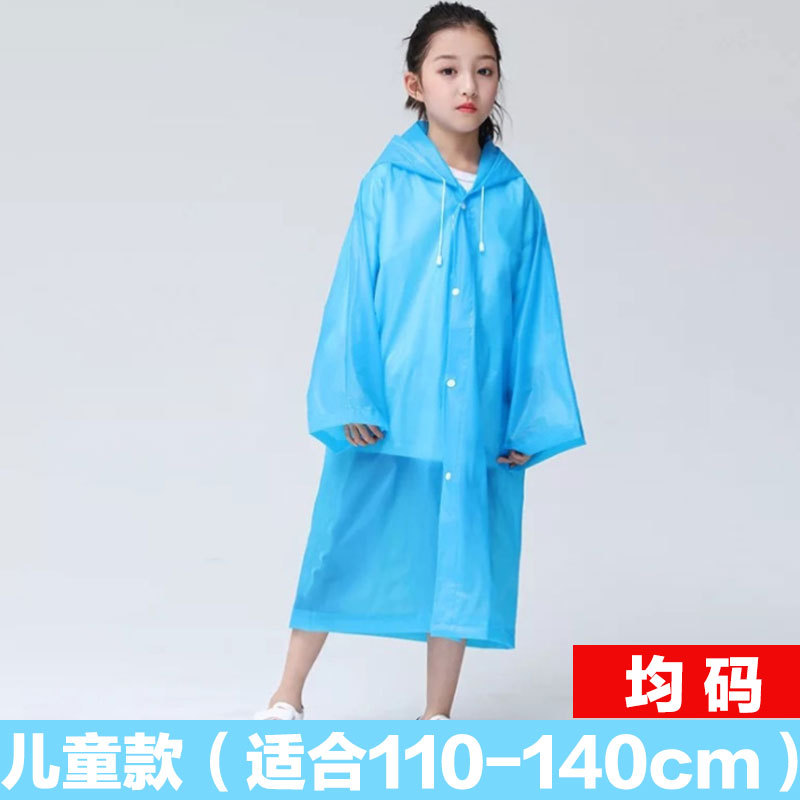 Picture of Adult Non-Disposable Raincoat EVA Transparent Hiking Protective Raincoat Button Poncho Outdoor Lightweight Raincoat