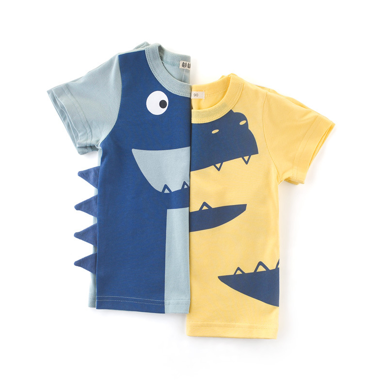 Picture of 27kids Korean children's clothing summer children's short sleeve T-shirt dinosaur male baby clothes manufacturers wholesale primary supply