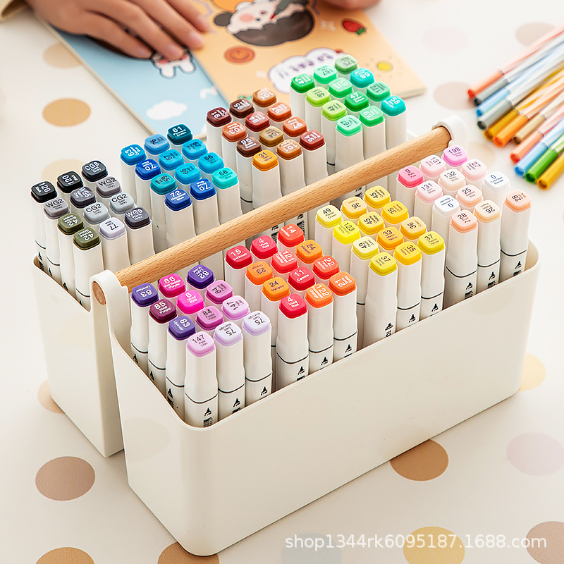 Picture of Large capacity pen holder children's watercolor pen marker pen brush storage box book desktop boys and girls stationery pencil bucket