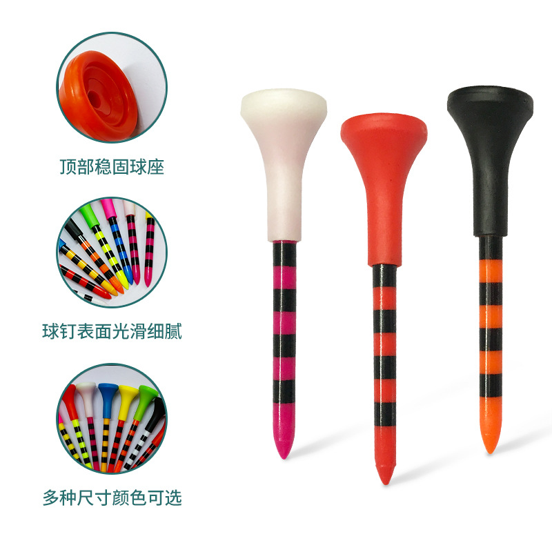 Picture of Golf Nail TEE Plastic tee Multi-size Rubber Sleeve Soft Rubber Headset Serve Golf TEE Ball tee