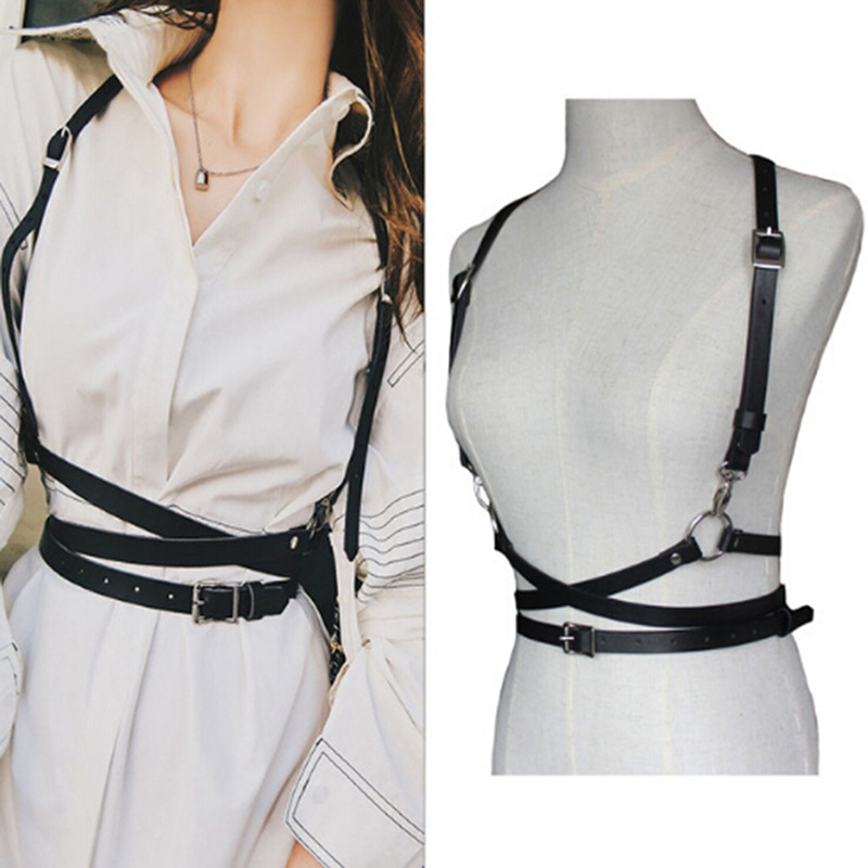 Picture of Cross-border two-color optional sexy matching casual leather waist decoration binding belt personalized sling strap + belt integrated