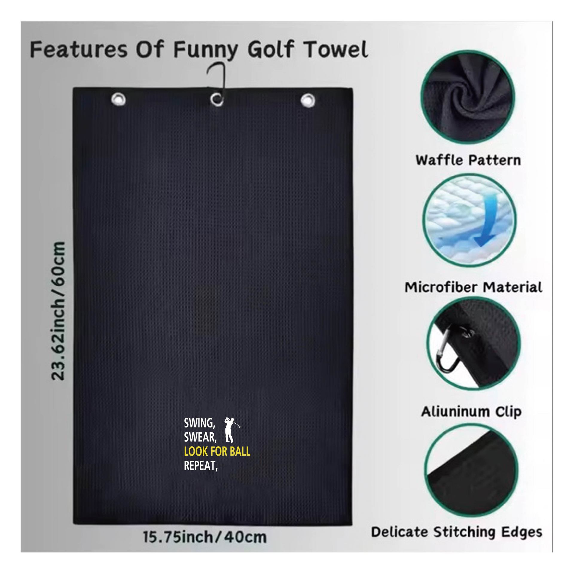 Picture of Multicolor golf towel cross-border in stock microfiber waffle pineapple grid towel ball towel golf towel