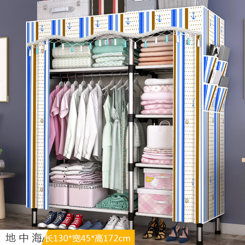 Picture of Wardrobe for Home Bedroom, Simple Fabric Wardrobe with Drawers, Suitable for Small Rooms or Rental Apartments, Sturdy Wardrobe Storage Rack