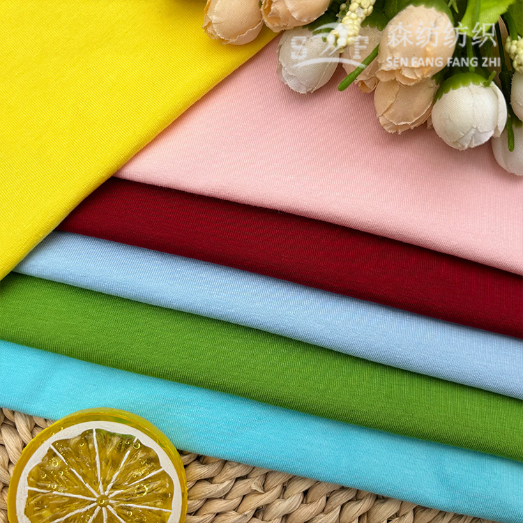 Picture of 32 Cotton Bracer T Blood Knitted Fabric Combed Yaru Cotton Spandex Jersey Cotton Plain Stretch Fabric