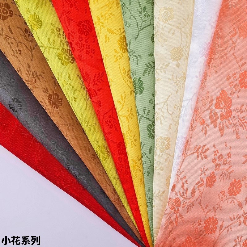 Retro Chinese Style Bright Silk Luggage Jacquard Cloth Pure Color Wear-Resistant Gradient Ancient Costume Han Dynasty Party Performance Clothing Jacquard Cloth