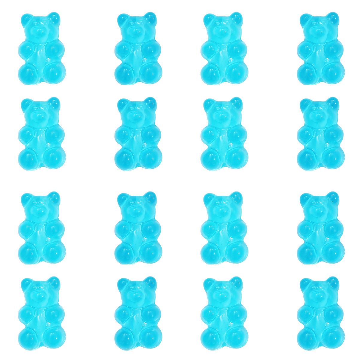Picture of Transparent Candy Color Resin Bear Accessories Handmade DIY Homemade Bracelet Earrings Jewelry Keychain Pendant Material