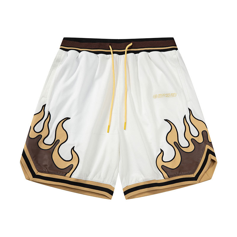 "American Flame Series Mesh Shorts Men's Yahan Heavy Craft Quick Dry Sports Basketball Pants Yang Zheng 」