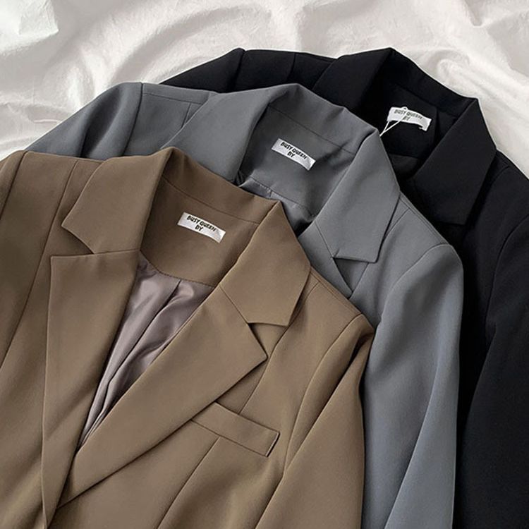 Picture of Children's suit Spring and Autumn new women's twill cotton waist-tight suit jacket long-sleeved jacket small suit belt delivery