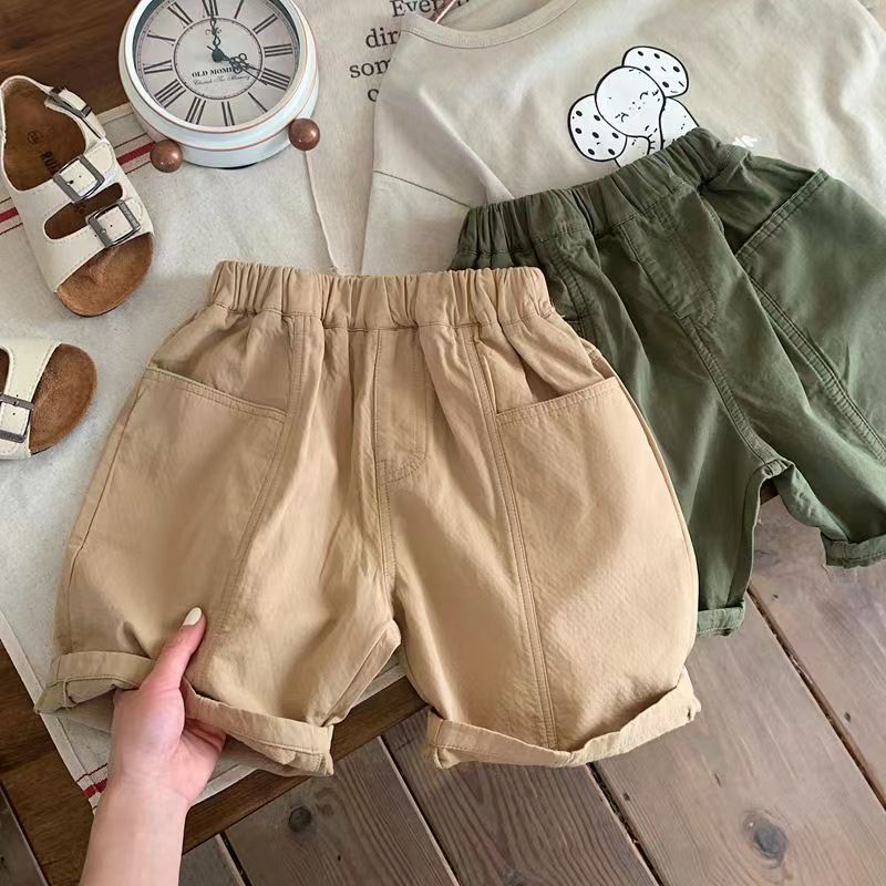 Picture of 2025 New Summer Mid-Pants for Babies, Kidsren, Boys, One-Year-Old Kidsren, Pure Cotton Pants, Casual Five-Point Pants
