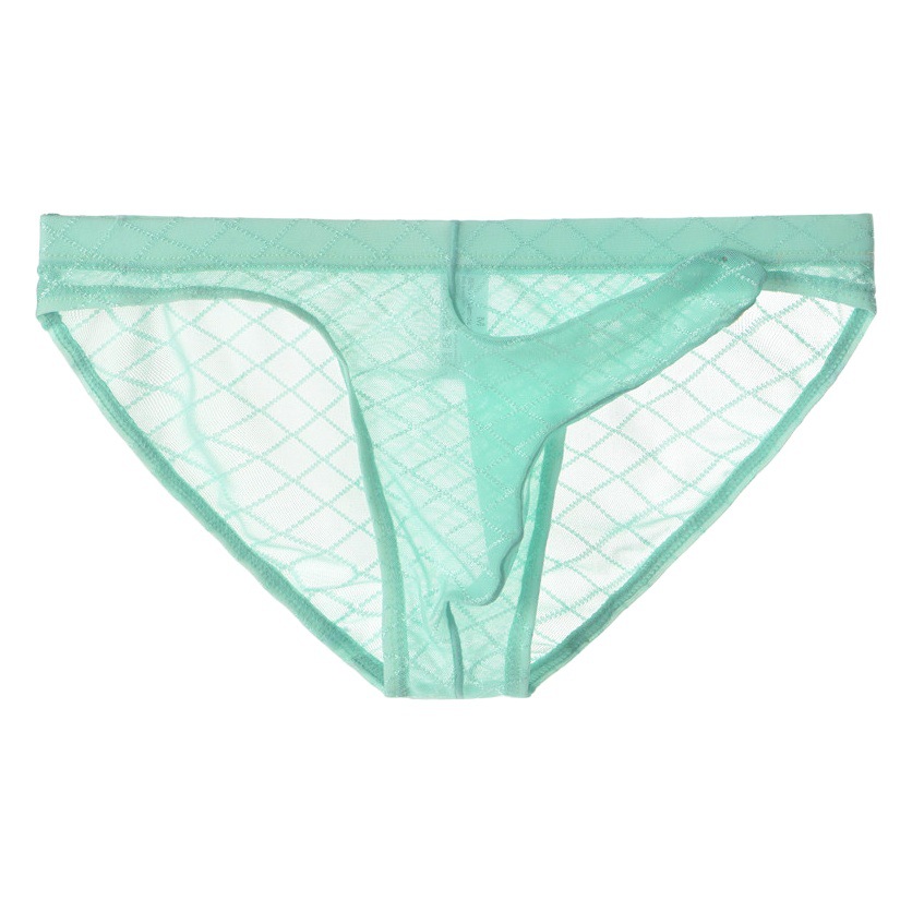 Junye men's underwear mesh transparent elephant nose bullet separation briefs ultra-thin breathable sexy young men