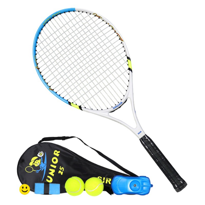 Tennis Equipment for Children with Stringed Rebound Tennis Racket Set, Single-Player Base, Carbon Composite Integrated Children's Training