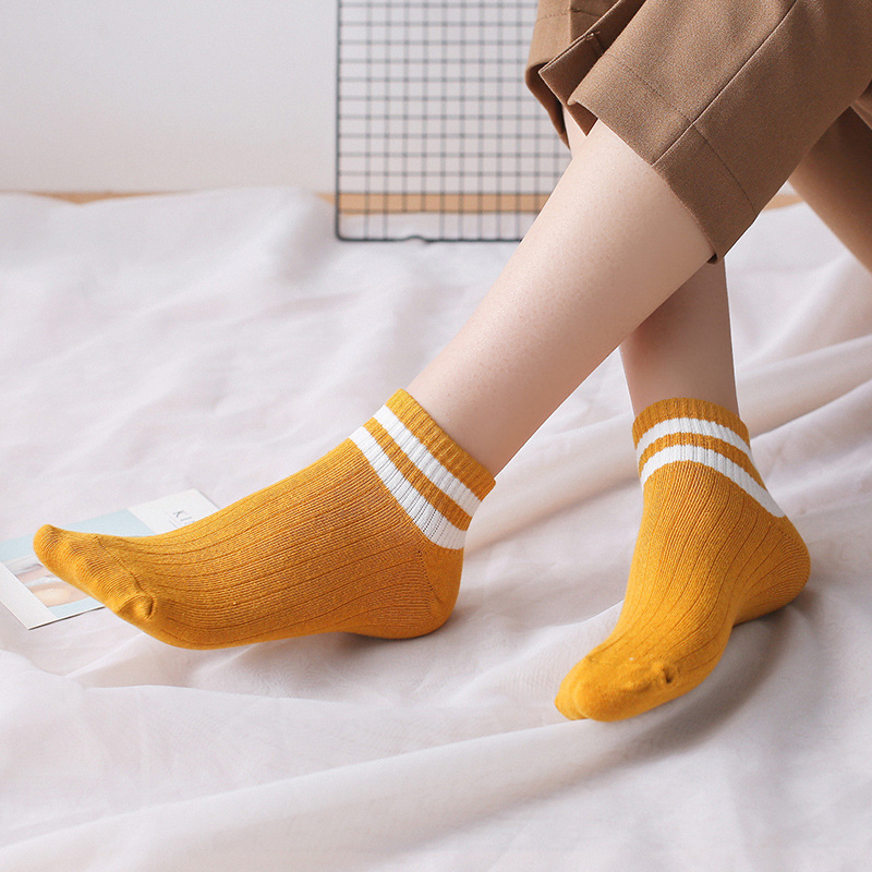 Japanese new striped bar cotton summer ladies boat socks shallow mouth sweat-absorbent Korean casual women's short socks wholesale