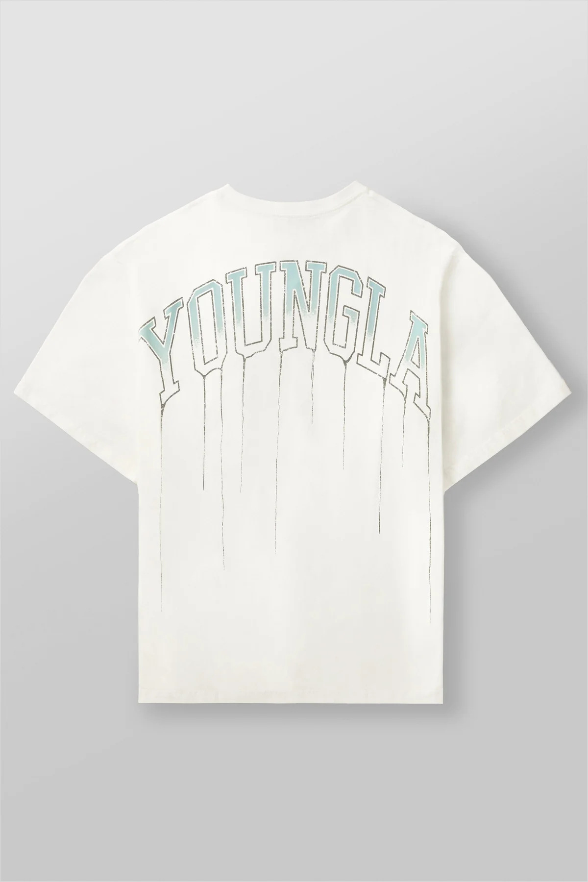 Picture of YOUNGLA Men's Oversized T-Shirt Cotton Round Neck Loose Short Sleeve Gym Sports Fitness T-Shirt 240 Fabric
