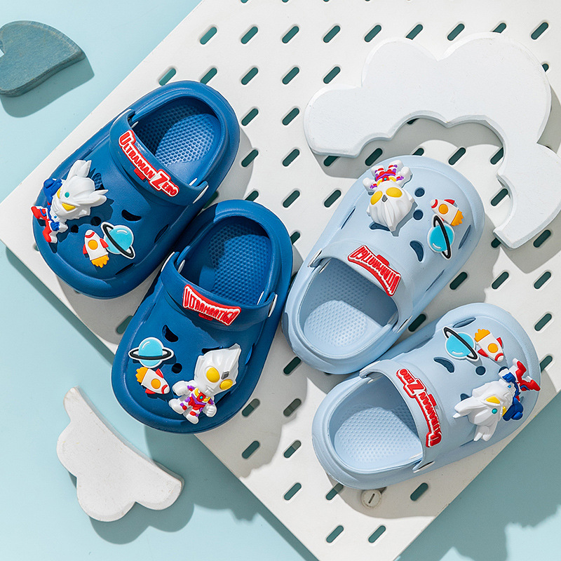 Ultraman Dika Kidsren's Clogs Cute Boys Cartoon Non-Slip Soft Bottom Home Garden Shoes Baby Sandals and Slippers