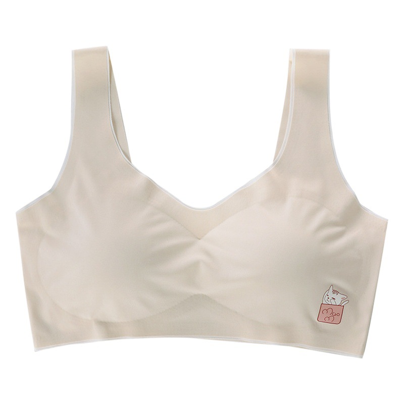 Girls' development period wrapped chest junior high school student underwear with chest pad summer beauty back tube top seamless big children vest female