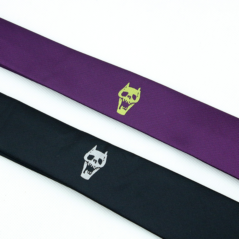 Picture of Japanese Version of Jojo Tie Wonderful Adventure Cos Kira Yoshikage Skull Black Gray Purple Anime Tie Peripherals