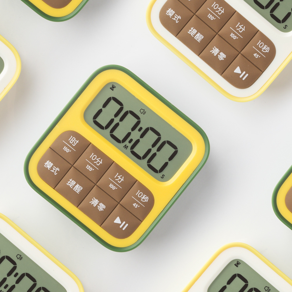Picture of New fruit mini timer kitchen time management children learning planning mute alarm clock magnetic wall hanging