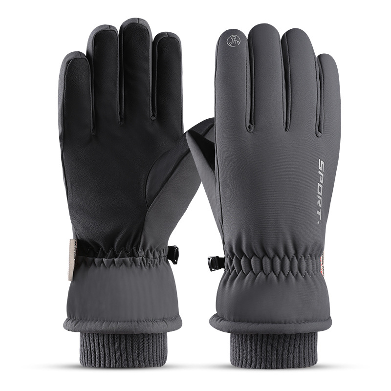 Picture of Cross-border gloves winter men's driving skiing warm fleece-lined sports waterproof cold-proof touch screen riding gloves wholesale