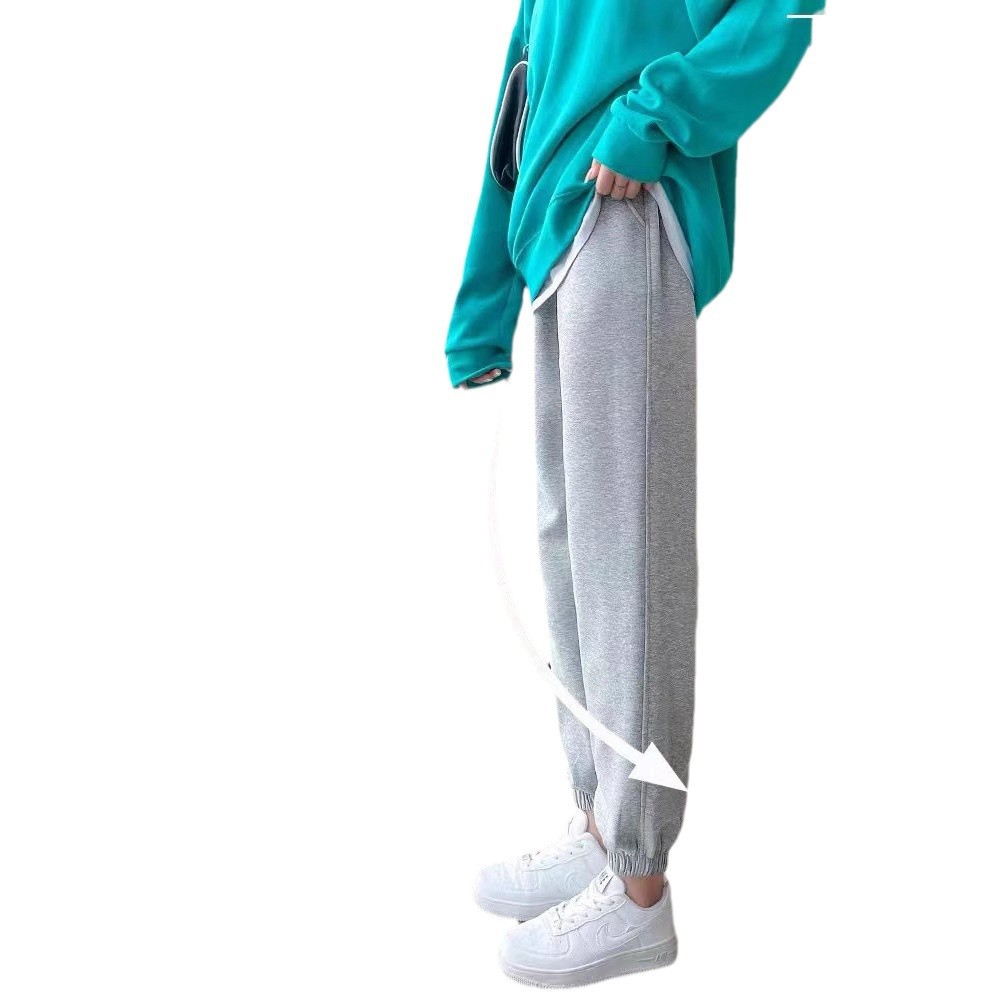 Picture of Pregnant Women's Pants Autumn and Winter Outer Wear Comfortable Leg-binding Pants fleece-lined Thickened Loose Sports Pants Autumn Pregnant Women's Wear