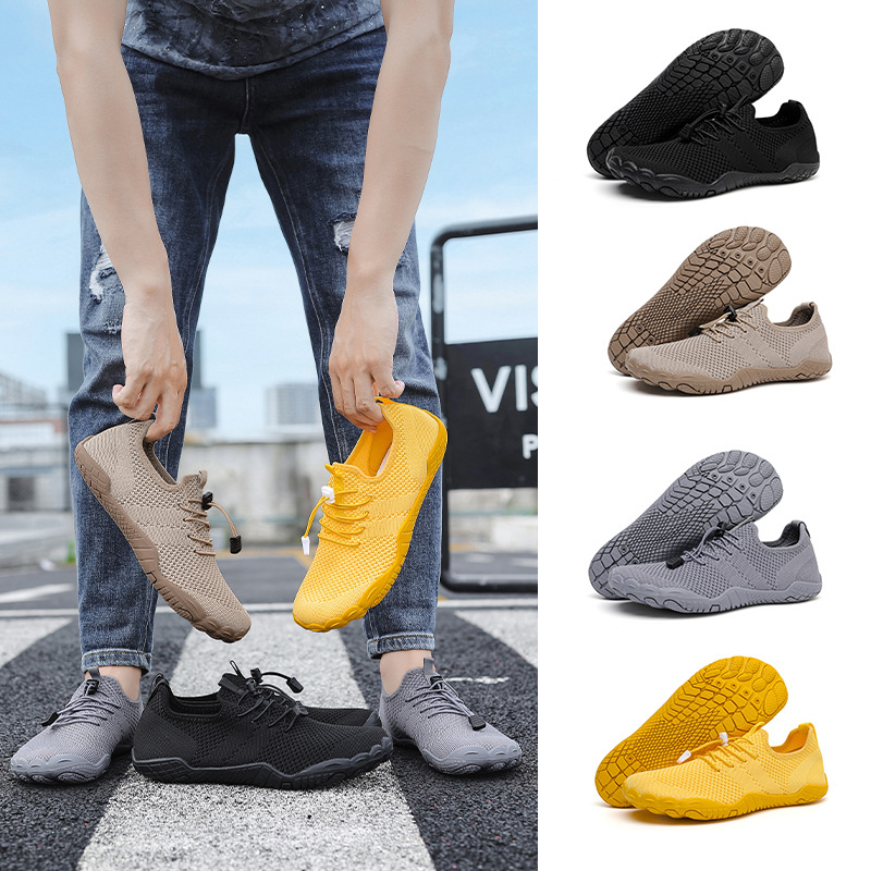 Cross-Border Popular Outdoor Fly-Knit Shoes, Comfortable and Breathable Wide-Last Shoes, Indoor Yoga Fitness Shoes for Couples, Sports and Leisure Shoes