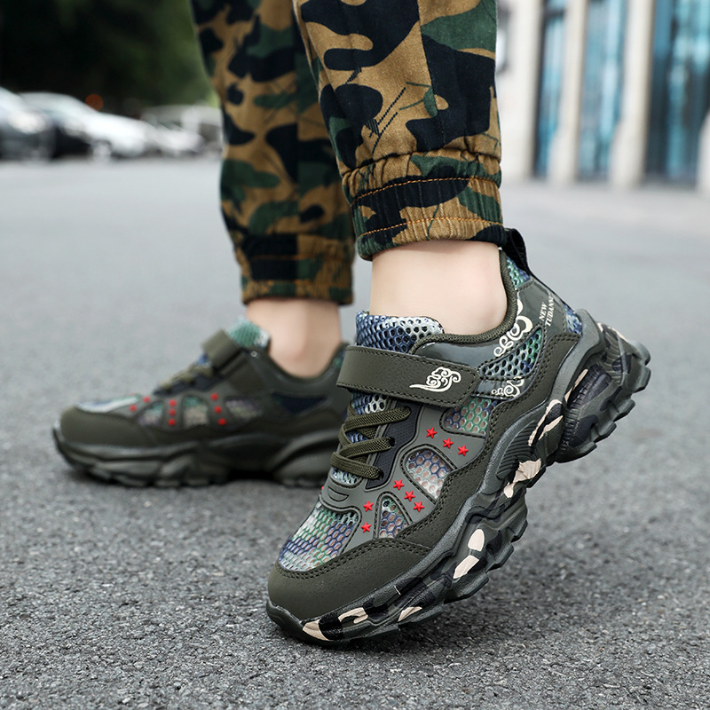 2025 Summer Hollow Mesh Children's Shoes Sneakers Breathable Mesh Shoes Boys Casual Sandals Breathable Lightweight
