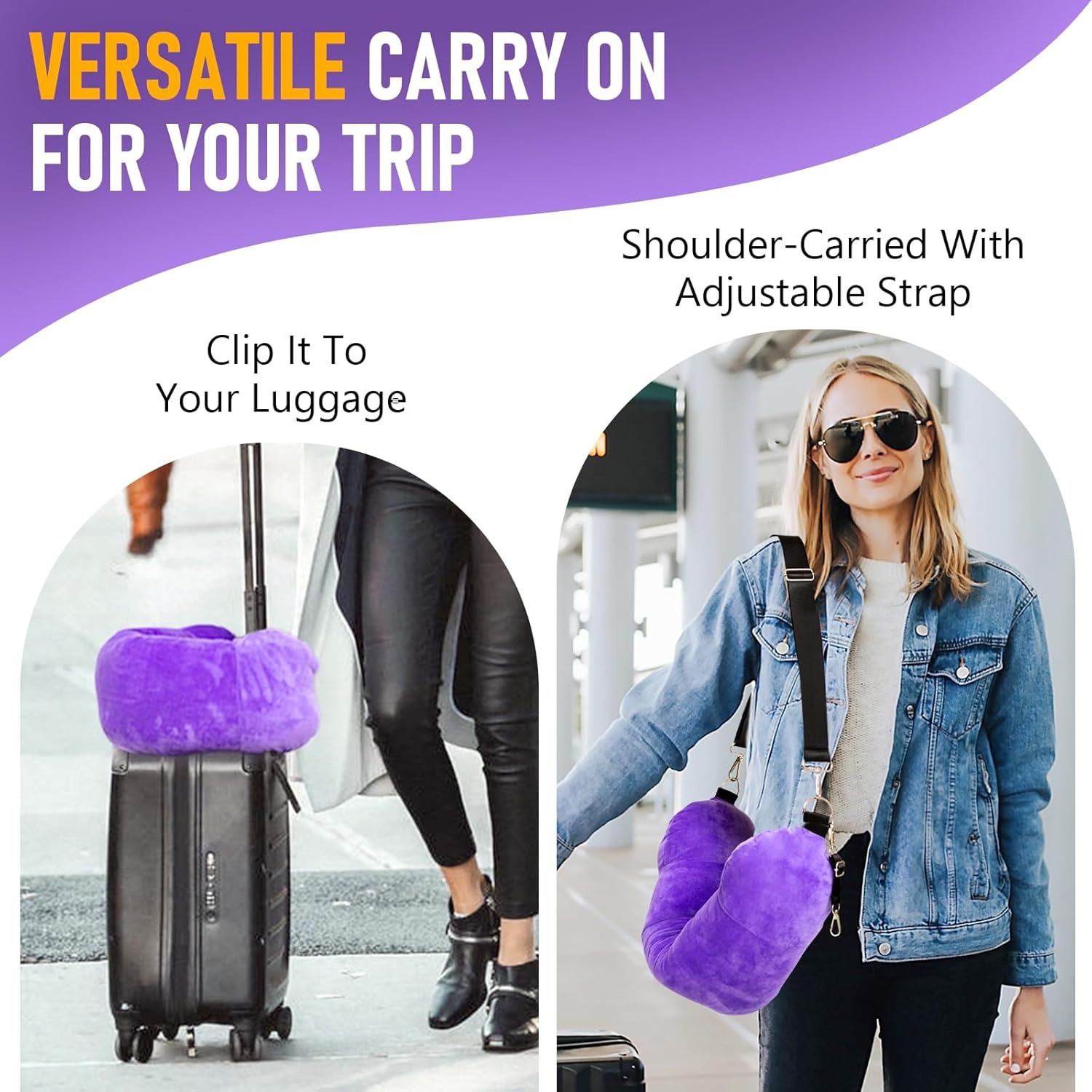 Picture of Portable Low-Cost Airline Artifact U-Shaped Pillowcase Storage Travel Bag Can Be Filled with Clothes and Luggage Without Core Aircraft Neck Pillow