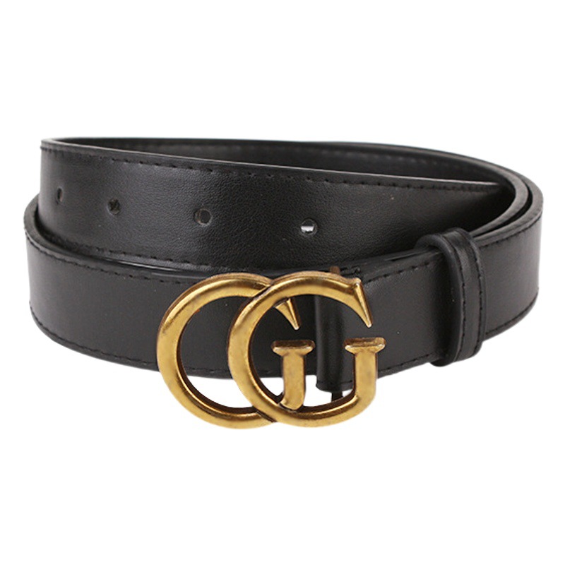 Women's Belt Fashion All-match Jeans with Decorative Black Belt High-end Sense Double G New Ins Style Design Sense