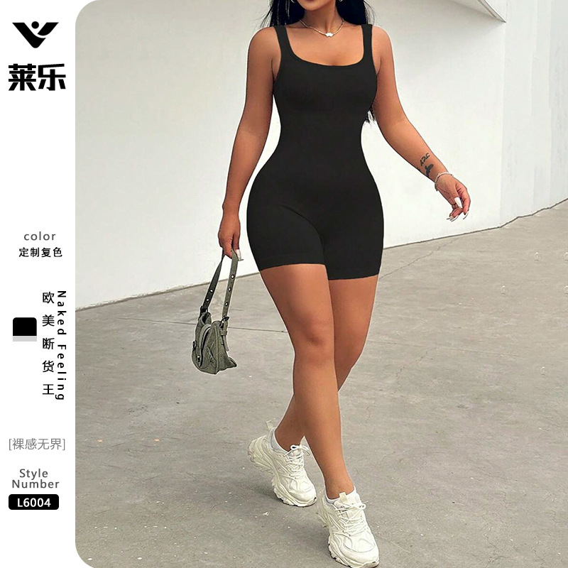 New Backless U-Neck Sleeveless Bodysuit, Seamless Shapewear, Hot Girl One-Piece Slim-Fit Three-Point Bodysuit