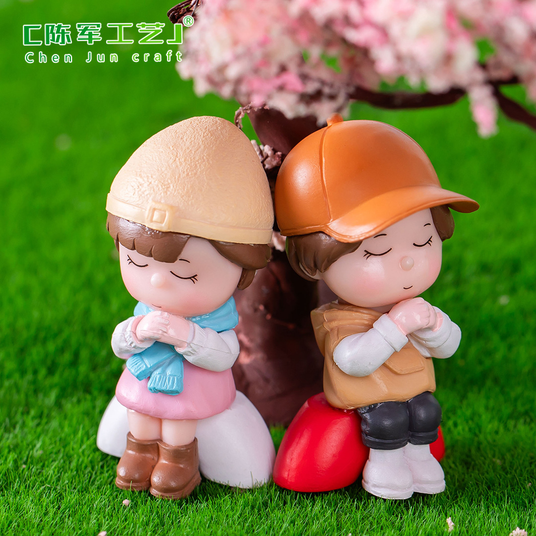 Picture of Micro landscape creative wish couple boys and girls doll hand-made blind boxed jewelry accessories car desktop small ornaments