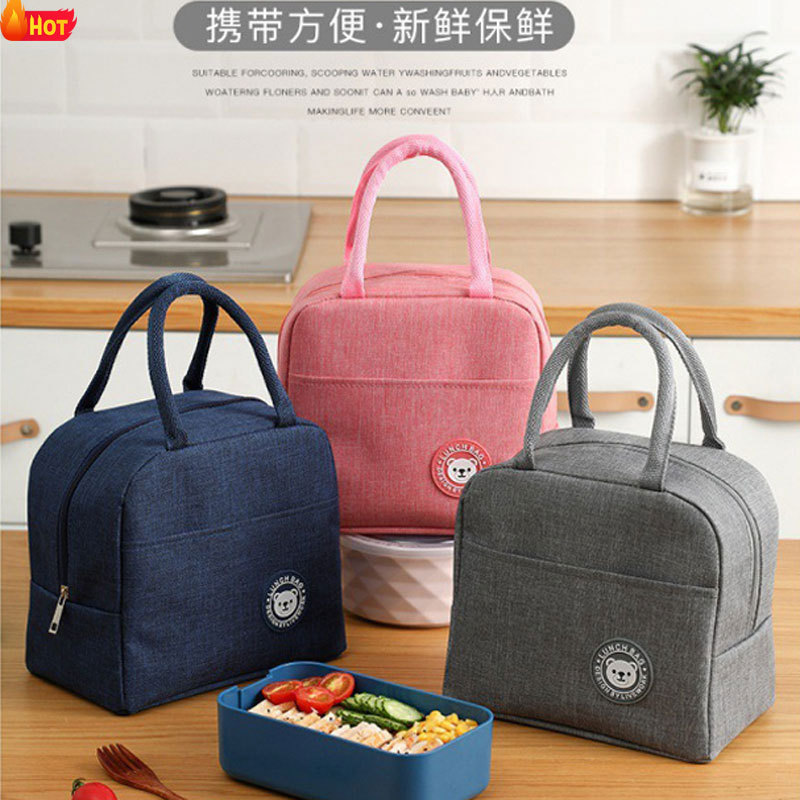 Nordic lunch bag Oxford cloth insulation bag wholesale aluminum foil bag portable lunch box bag outdoor with rice bag insulation bag