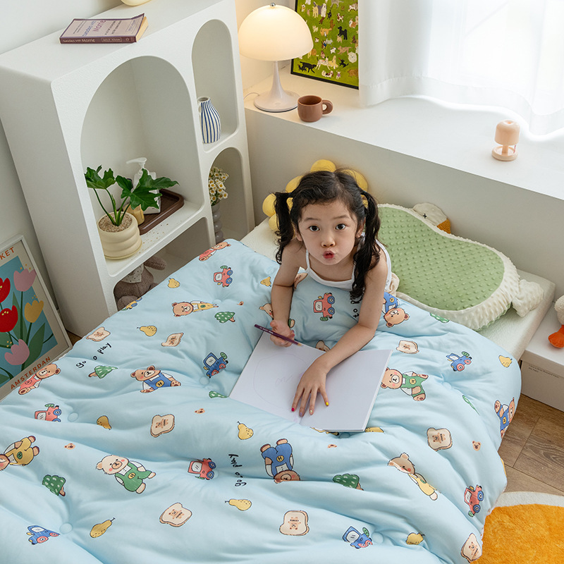 Picture of mikiA Knitted Cotton Soybean Quilt Spring and Autumn Quilt Baby Cotton Children's Quilt Thickened Warm Winter Quilt
