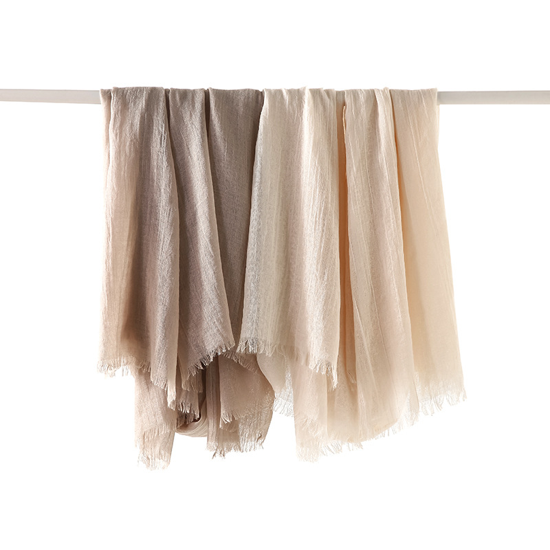 Picture of Solid Color Cotton and Linen Scarf Women's Artistic Sunscreen Scarf Scarf Beach Long Scarf Wholesale Japanese Scarf Advanced Sense