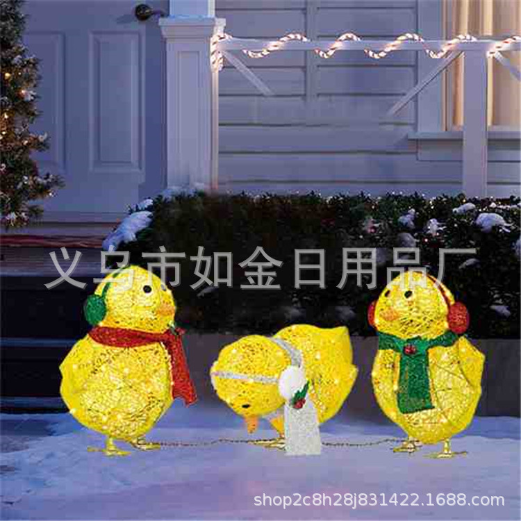 Independent station Winter lantern chick with scarf earmuffs holiday lighting chicken