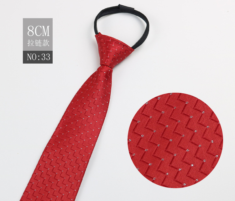 Picture of Factory Black Men's Tie Striped Blue Business Tie Lazy People Knot Free Zipper Tie in stock Wholesale