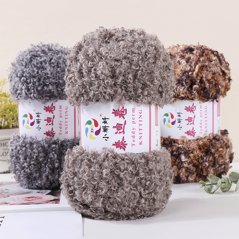 Picture of Wholesale Teddy Curly Wool Loop Thread Handmade DIY Loop Velvet Crochet Thread Hand Knitted Scarf Doll Thread