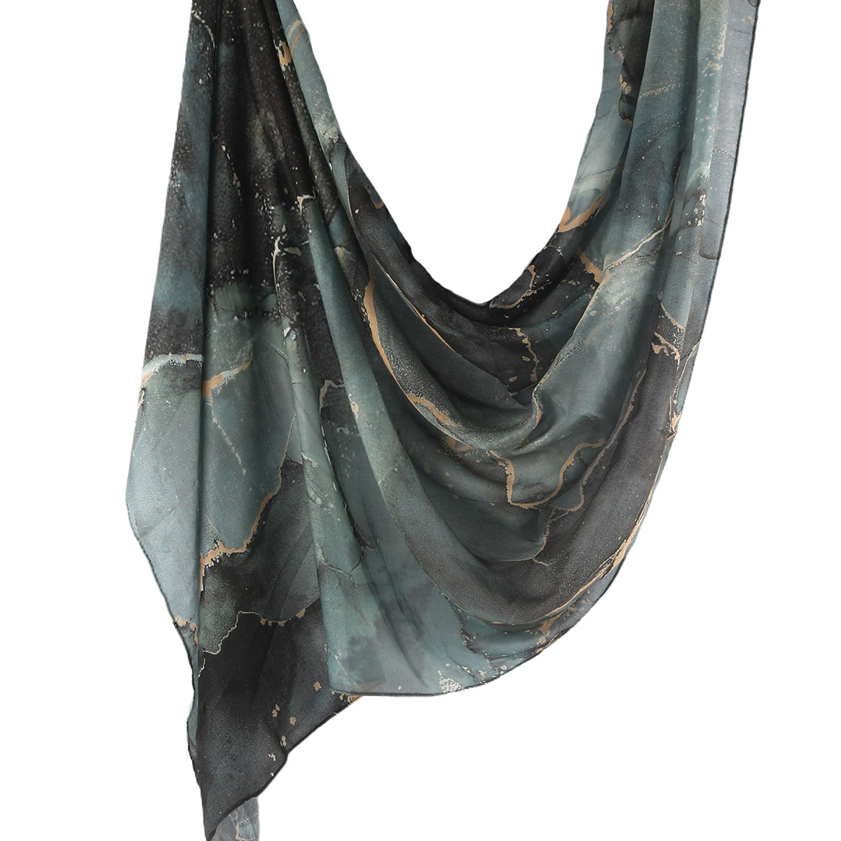 Picture of Best-Selling Watercolor Tie-Dye Cotton Scarf Arabian Satin Polyester Long Scarf Turkish Middle Eastern Scarf