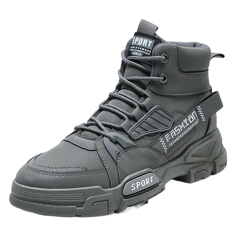 2025 Autumn New Casual Outdoor Work Boots Trendy Men's Shoes Fashion Leather Boots British High-Top Men's Boots