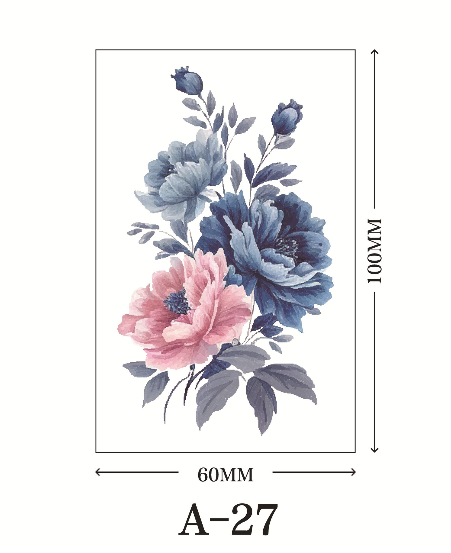 Picture of New cross-border rose flower tattoo stickers small fresh net red color tattoo stickers factory wholesale waterproof and durable