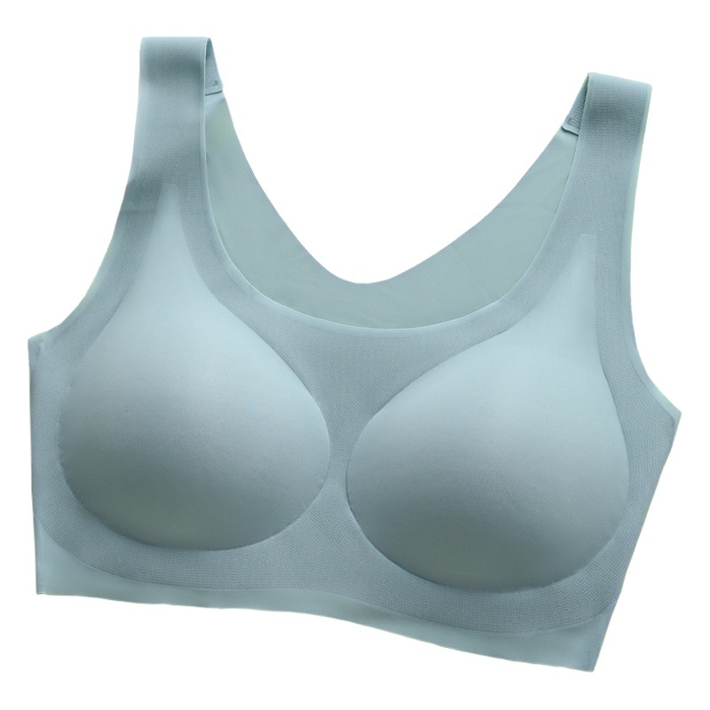 Summer ultra-thin ice silk underwear one-piece seamless breathable vest-style wireless breathable comfortable sleep underwear